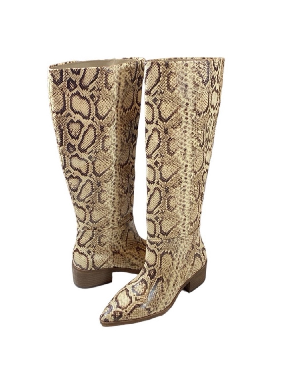 NWOB Vince Camuto Beaanna Natural Snakeskin High Boots